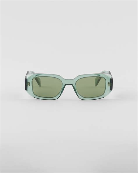 prada 66mm geometric sunglasses|Sage Green Lenses Prada Symbole Sunglasses .